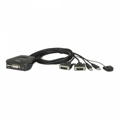 에이텐샵,2-포트 USB DVI 케이블 KVM 스위치 CS22D